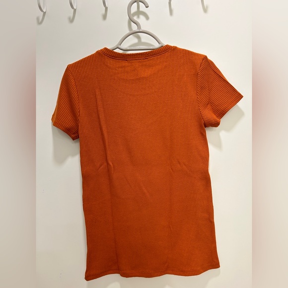 Rib-Knit High Neck Tee - Picture 2 of 2